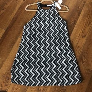 Black, Silver, and White Sparkle Chevron Dress
